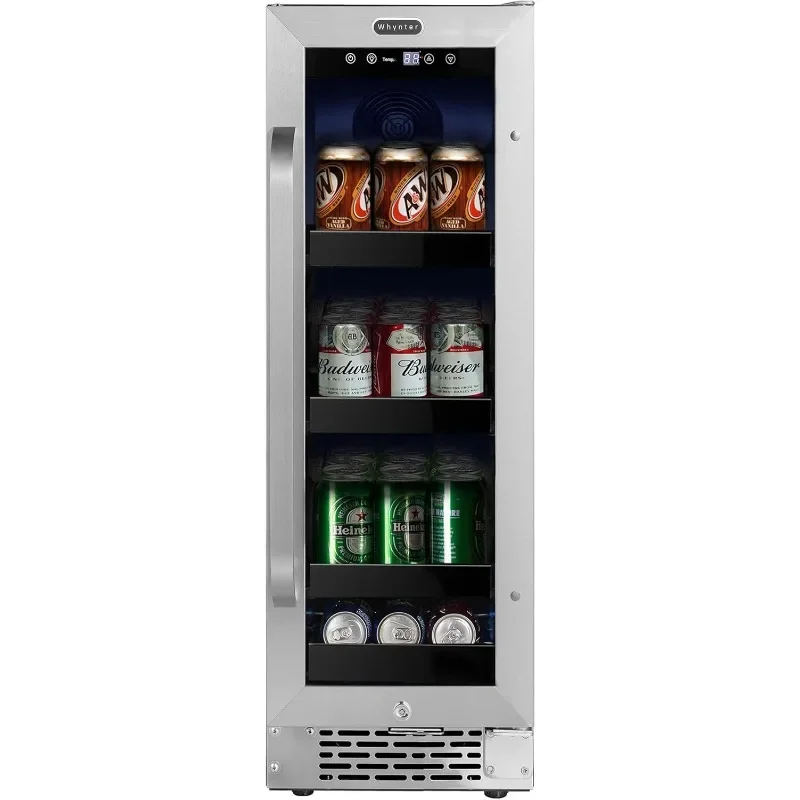 Whynter BBR-638SB Built-in Under Counter 12 inch Beverage Refrigerator and Cooler, Fridge with Glass Door, 2.0 Cubic Feet