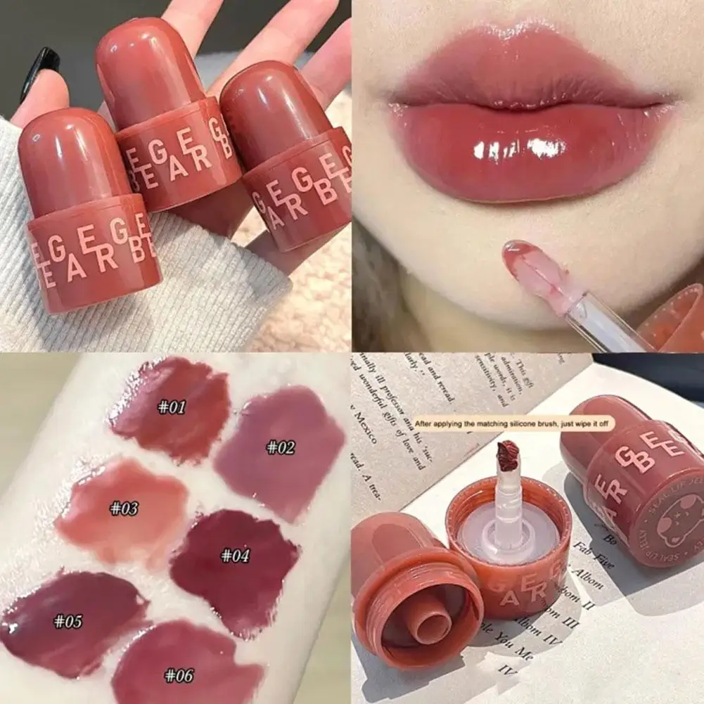 6 Kleur Gloss Spiegel Lipgloss Lippenstift Waterdichte Duurzame Cup Lange Afdichting Lippenstift Vloeibare Glanzende Stick Lip Jelly Non Vochtig D2j8