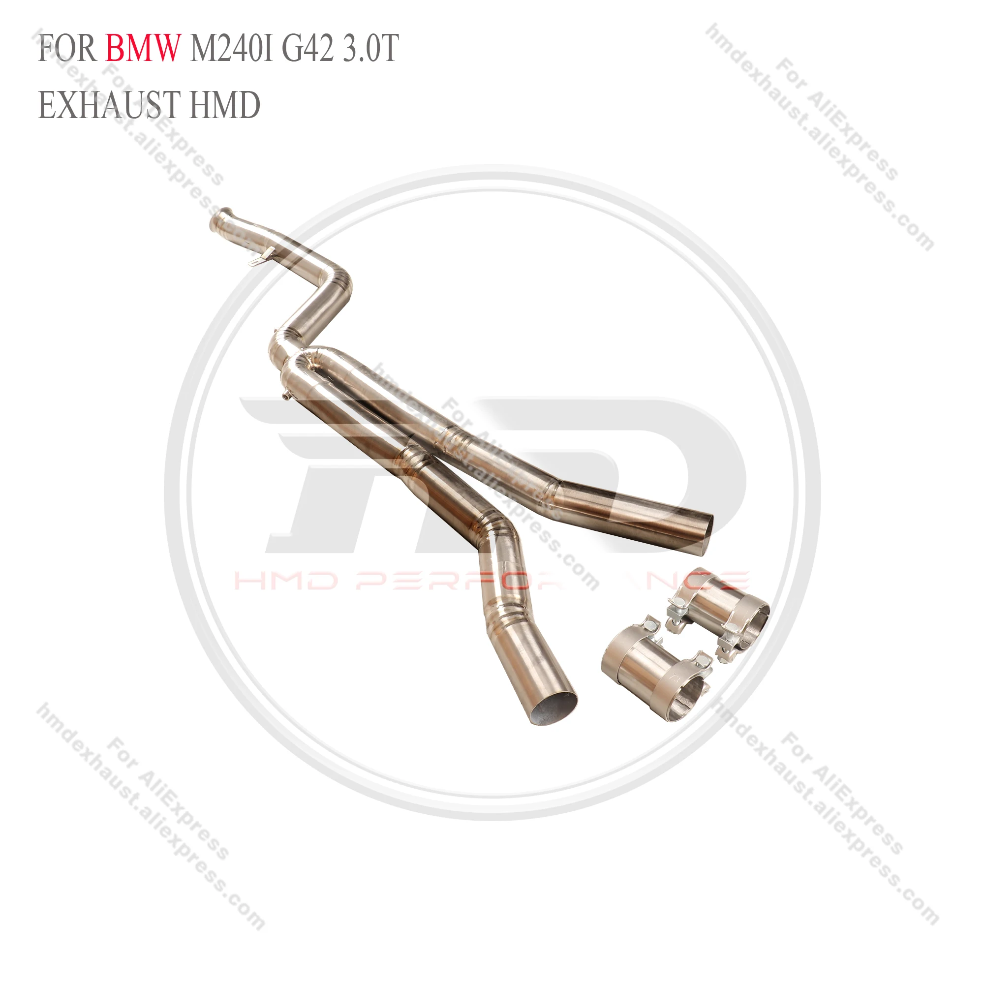 HMD titanium alloy Exhaust System Performance Middle Pipe For BMW M240i G42 3.0T Race Tube