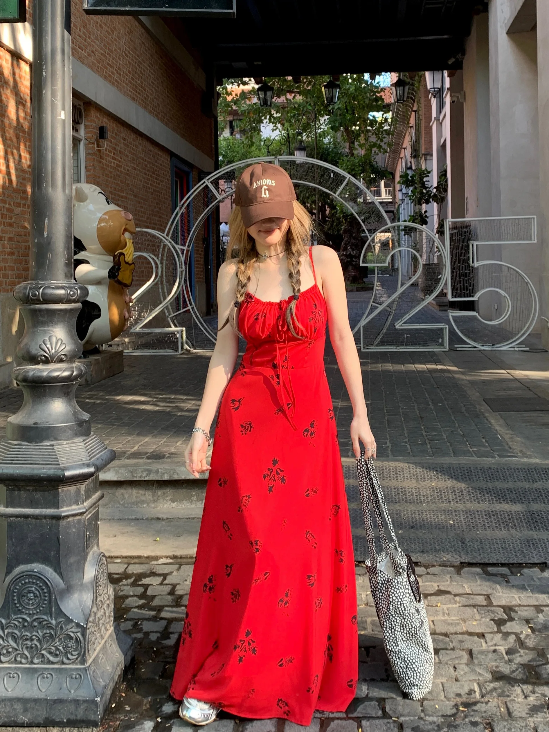 

plus Size Floral Print Summer Dr Women's A-Line Midi Dr Belted Concealing Meat Korean Sle Commute Wind Bright Tead