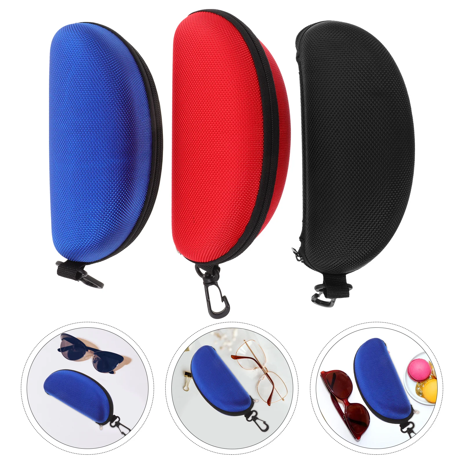 

3Pcs Glasses Case Eva Durable Anti-Pressure Zipper Portable Practical Eyeglasses Holder for Sunglasses Eva Eyeglasses Case