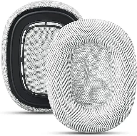 Replacement earpads for Apple airpods max Headphone, Protein Leather Ear Cushion (silver white)