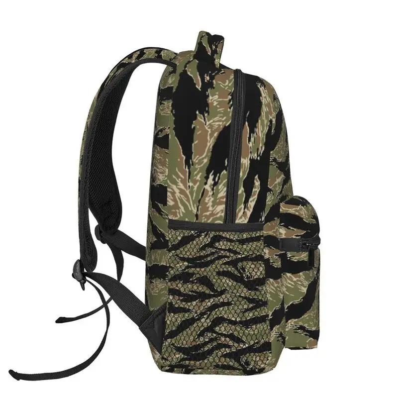 حقائب ظهر للسفر مموهة عسكرية مموهة على شكل نمر، حقيبة كتب خفيفة الوزن للطلاب للجنسين، حقيبة نهارية للسفر والمشي لمسافات طويلة والتخييم #3