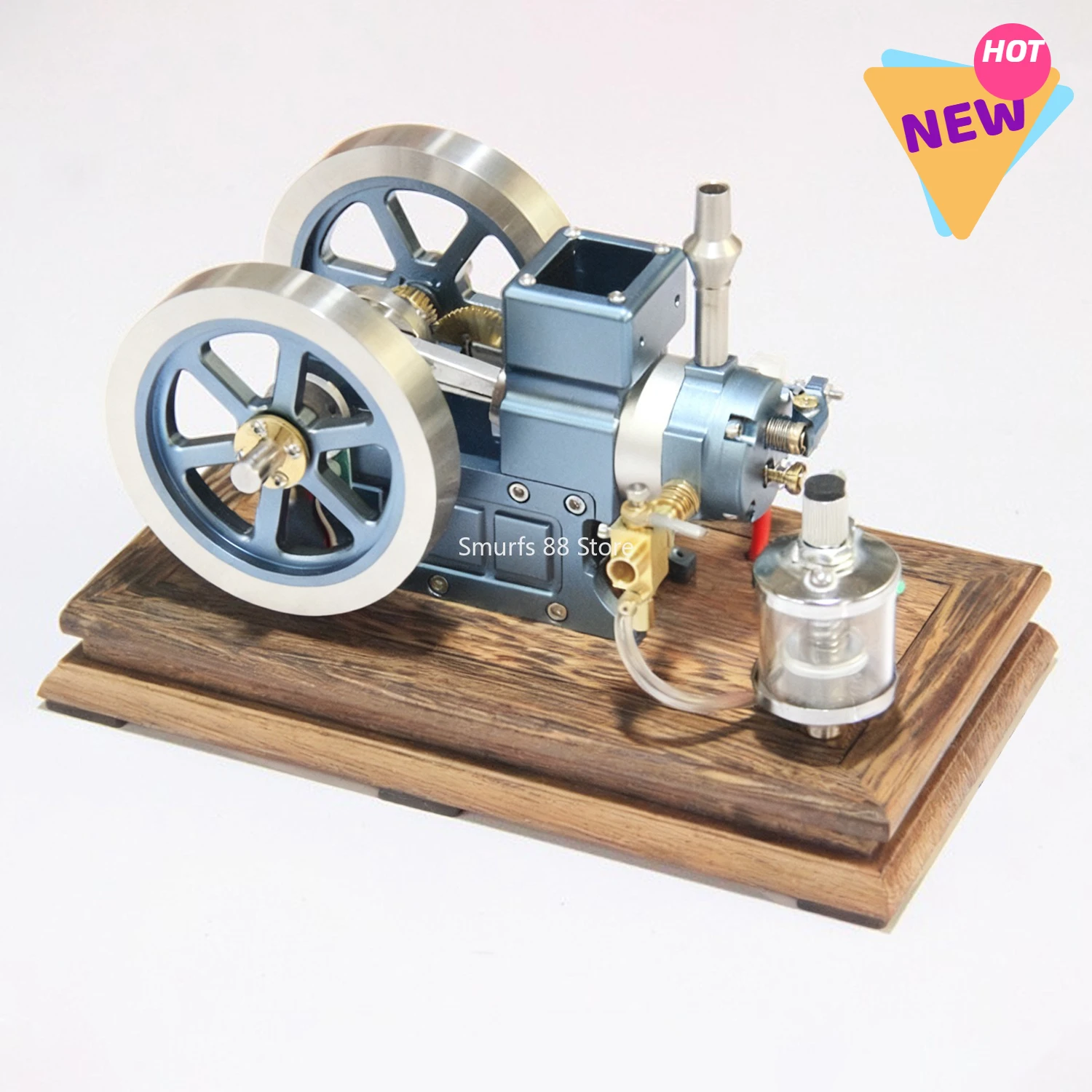 

Новая модель двигателя-лягушки с деревянным основанием Цельнометаллический ретро-двигатель с выключателем питания и индикатором Ручной или электрический запуск