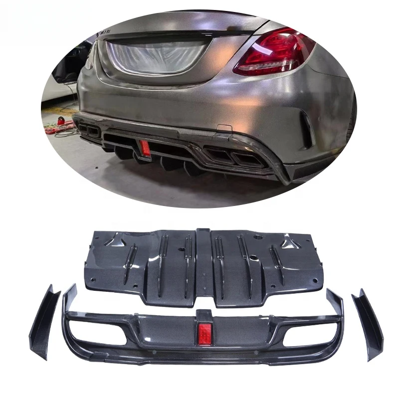 

Самый продаваемый задний диффузор из карбона IMP STYLE для W205 C200 C300 4D 2015-2021 с насадкой на выхлопную трубу