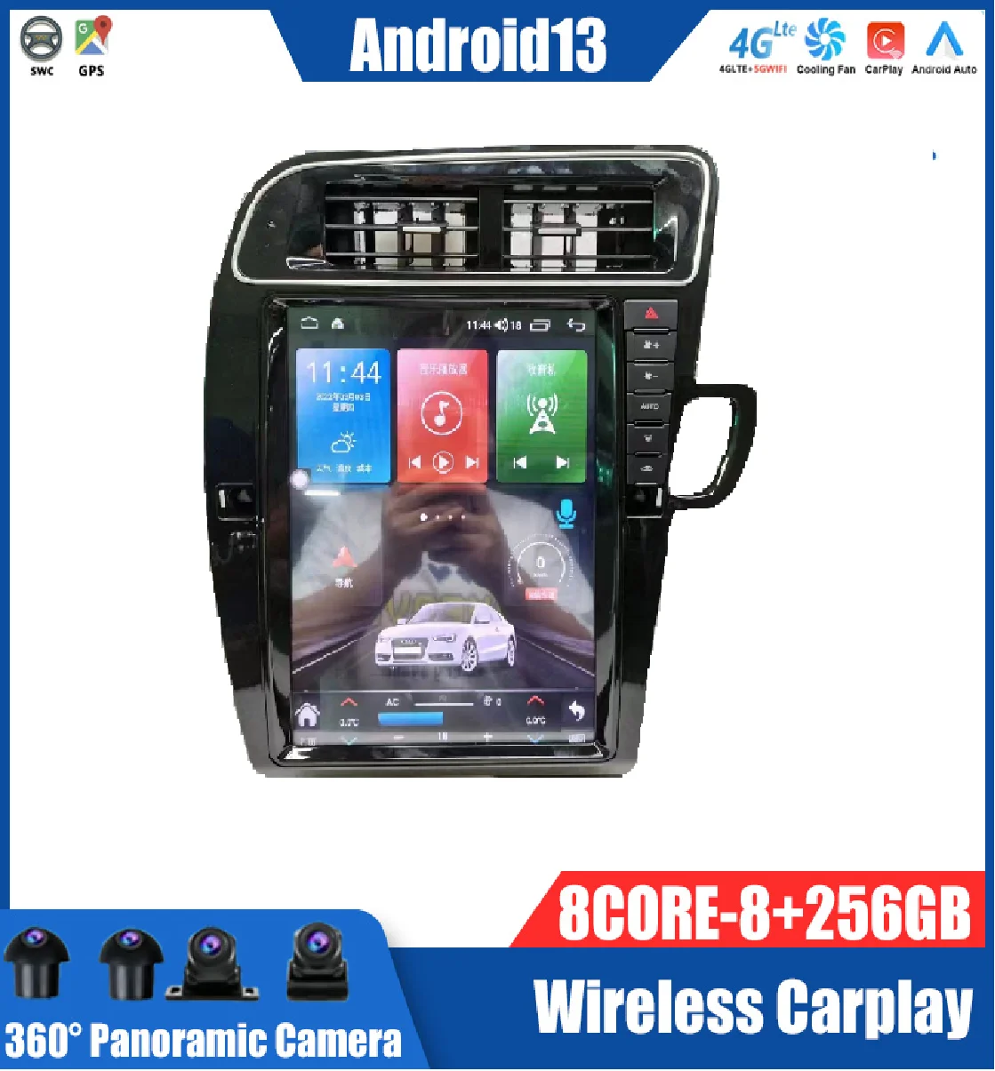 

For Audi Q5 2009-2015 CARPLAY Android 13 Car Radio Stereo Receiver Autoradio Multimedia Player GPS Navigation