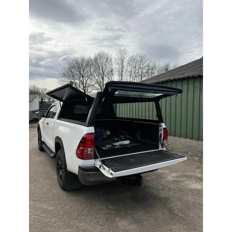 

Custom-Fit Pickup Canopy Hilux Rust-Proof Hardtop Truck Topper Universal Cargo Canopy with Toolbox