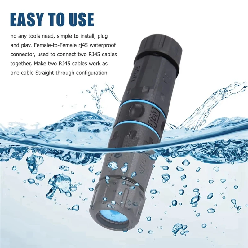 Conector de cable de red impermeable industrial Conector RJ45 Conector de cable Cat6a blindado a prueba de agua IP68 (STP)