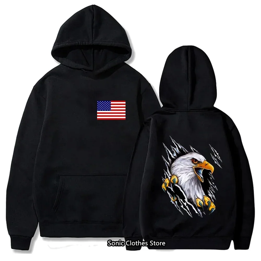 Autumn Eagle Hoodie Women Sweatshirts American Flag Hoodie Men Tracksuit Women Clothing Long Sleeve Hoodies Street Hooded