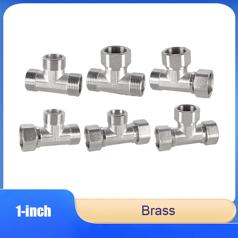 

1-inch Brass Plated Union Fitting with Internal Threads, External Threads, and Thickened T-Pipe Accessories DN25