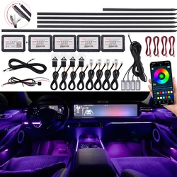 18 in 1 New LED Hidden Car Ambient Light Interior LED Black Hidden Acrylic Atmosphere Strip RGB 64/Full Colors Streamer Symphony