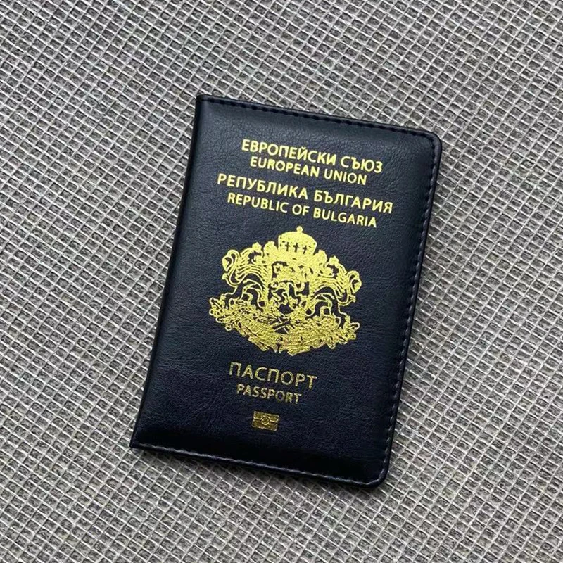 Republika bułgarii okładka na paszport czerwony/czarny Pu skórzany uchwyt Passeport kobiety portfel podróżny etui na paszporty