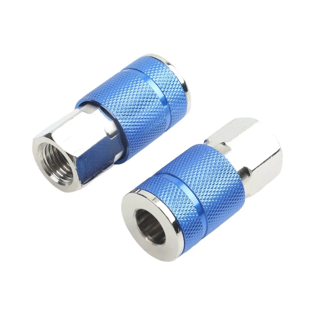 Quick Connect Pneumatic Coupler 1/4 Inch NPT Female Thread for Air Compressors Air Nailers Air Blowers and Garage Use