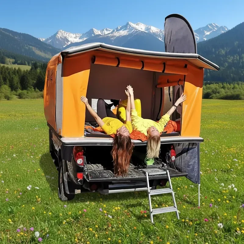 Custom Outdoor Portable Four-Season Waterproof PVC Truck Camper RV Canopy Inflatable UV-Resistant Folding Expedition