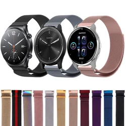 Magnetic Clasp Watch Bands For Garmin Venu 3 3S 2 Plus 2S Vivomove Trend Sport Stainless Steel Strap For Forerunner 265 265S 255