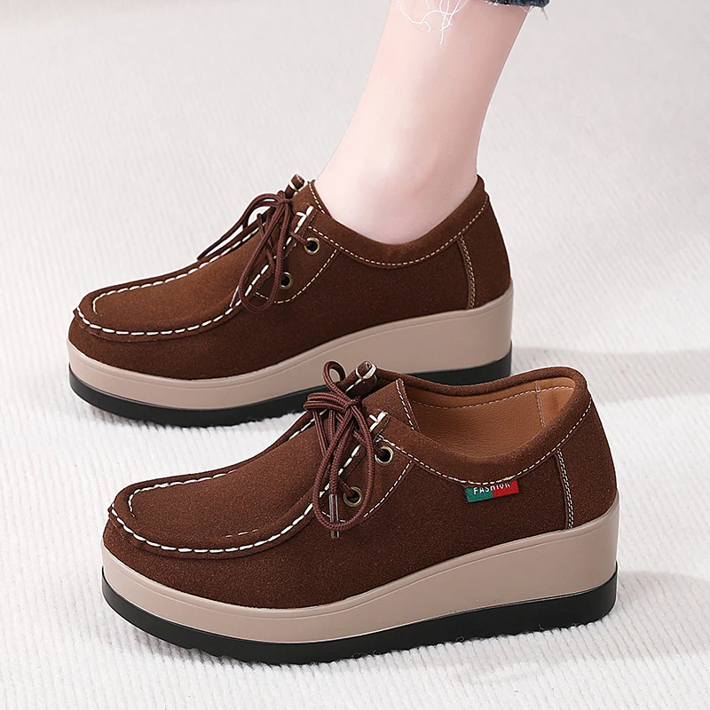 

Однотонная вулканизированная обувь большого размера, противоскользящая износостойкая женская обувь на плоской подошве, женская обувь на платформе, повседневная обувь на шнуровке