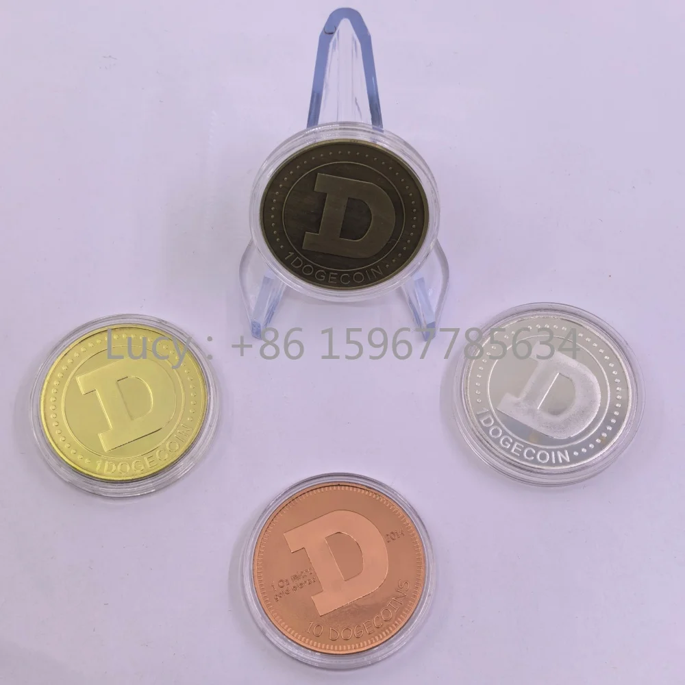 1 عملات معدنية إبداعية قابلة للجمع من Dogecoin، عملة تحدي مطلية بالذهب من Wow Doge #3