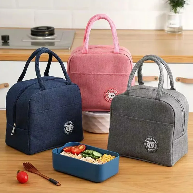 Insulated Lunch Bag Handle Insulation Cooler Bag for Women Kid Lunch Box Picnic Travel Portable Food Storage Thermal Food Bag