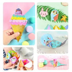 3D DIY child toy Origami Cartoon Animal Book Toy Kids DIY Paper Art Baby Early Learning Education Toys Gifts 152pcs