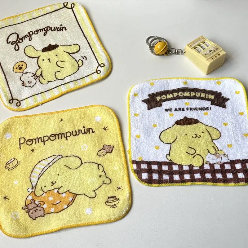 Kawaii أنيمي الكرتون لطيف PomPomPurin مربع منشفة مربعة صغيرة عالية الجمال منشفة صغيرة للأطفال المحمولة اليد مسح الهدايا اللعب #3