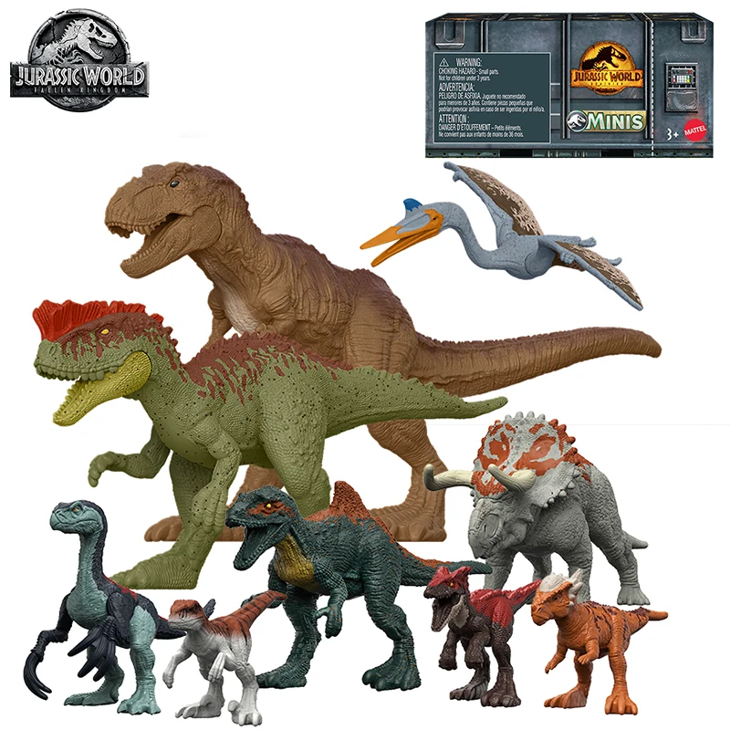 Original Jurassic World Domination Mini Dinosaur Model Anime Figure Tyrannosaurus Rex Boy Toys for Children Scytheosaurus Raptor