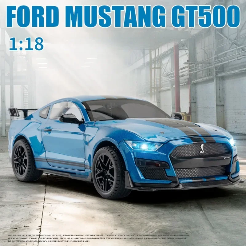 Shelby GT500 Alloy Car Model Collection Miniature Voiture Diecast Simulation 1/18 Mustang Toy Vehicle Boy Birthday Gift Hobbies