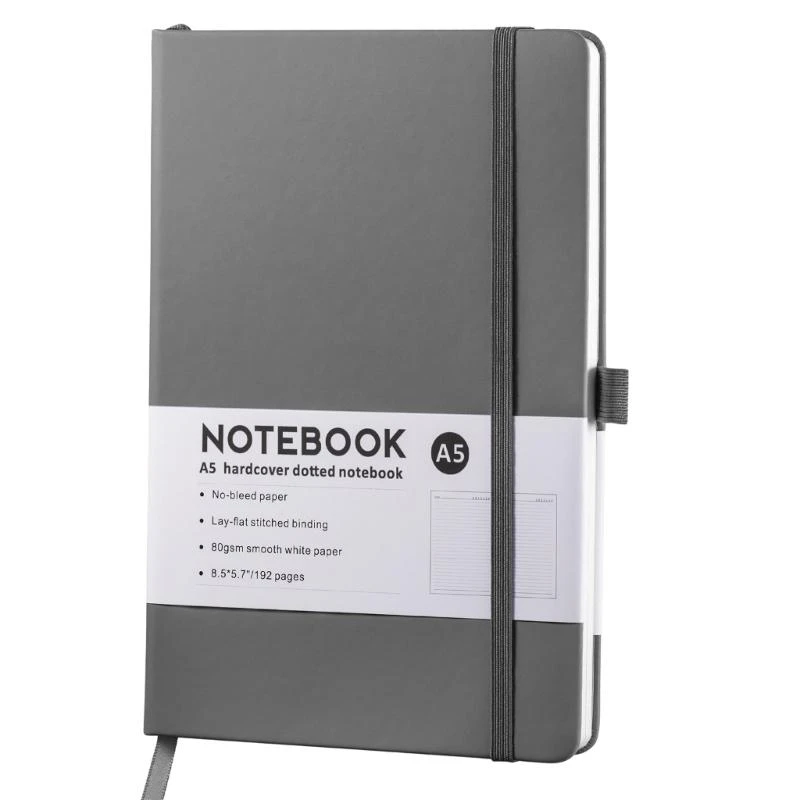 A3PC Hardcover Leather Notebook 192 Pages Wide Lined Thread Binding Notebook 8.5x5.7Inch for Writing Note Taking Journaling