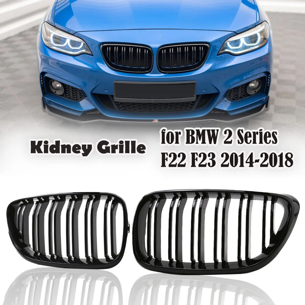 

ABS Front Replacement Kidney Grill Double-slat Grills Racing Grilles For BMW 2 Series F22 F23 220i 228i 230i M235i F87 M2 14-18