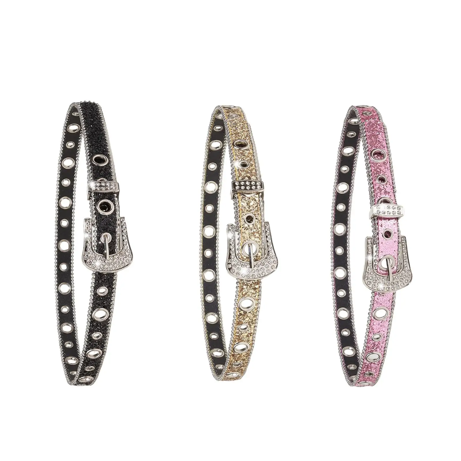 40.6 بوصة حجر الراين حزام المرأة بولي Leather حزام الخصر الجلدي عادية للسراويل