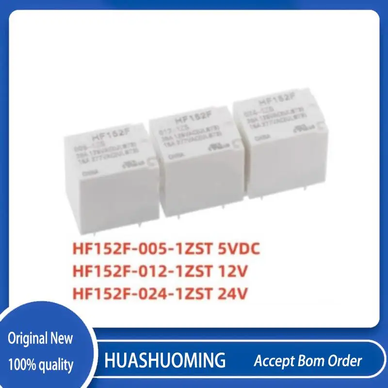 10PCS/Lot  New HF152F-005-1ZST 5VDC HF152F-012-1ZST 12VDC HF152F-024-1ZST 24VDC 5PINS 16A