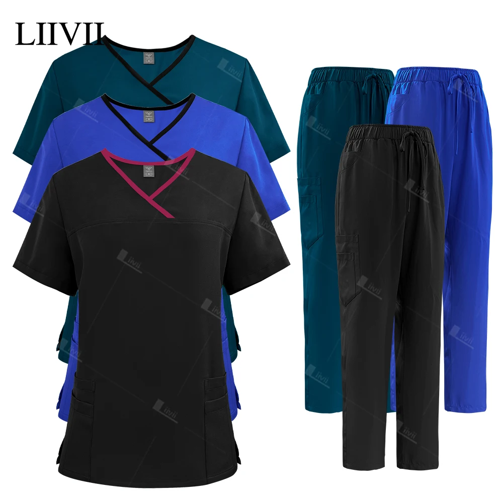 Multilcolors Hospital Medical Scrub Suits Uniform Women Men Scrubs Set Beauty Work Clothes Nurse Accessories Dental Surgery Suit