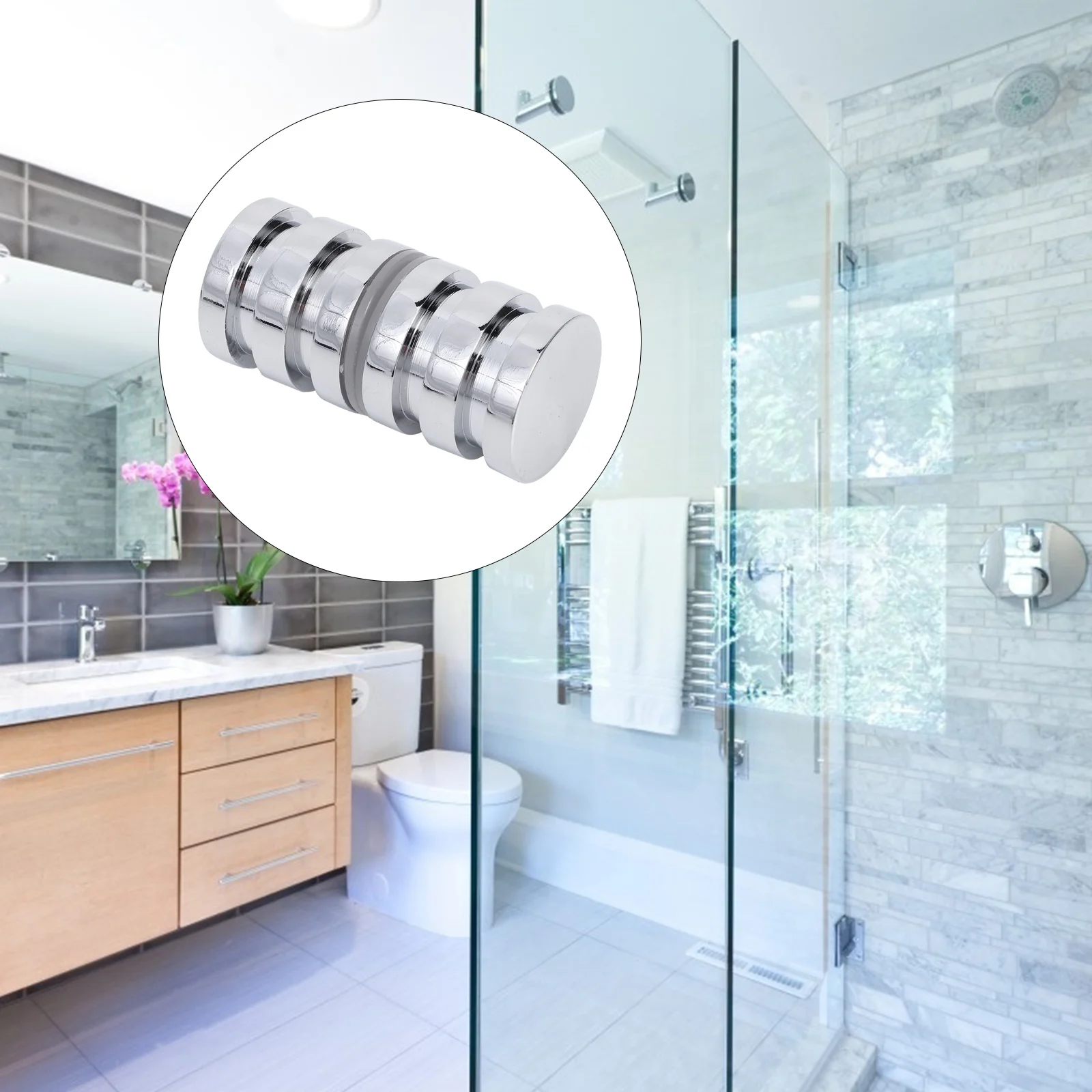 

Zinc Alloy Bathroom Door Handle Anti-Rust Doorknob for Glass Cabinet Shower Room Modern Decoration Door Handle