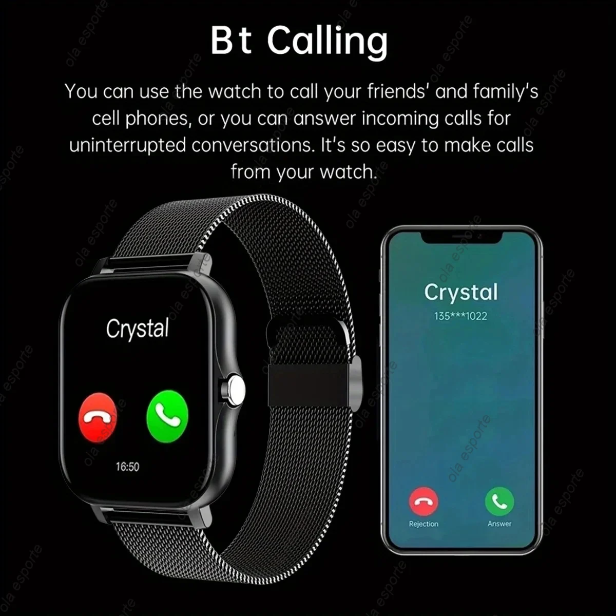 Smart watch wireless calling /dial multi -Sport mode Suitable for men and women sports watches Custom Wallpaper for iPhone/A