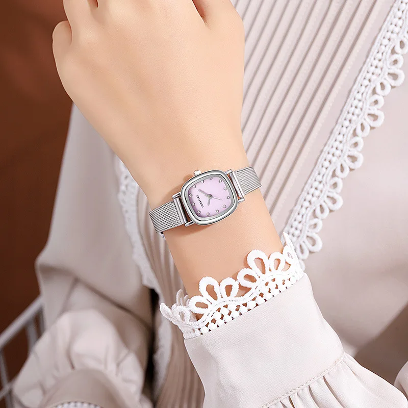 Stainless Steel Bracelet Watch Women Fashion Minimalist Temperament Watches Small Square Quartz Wristwatch Relojes Para Mujer