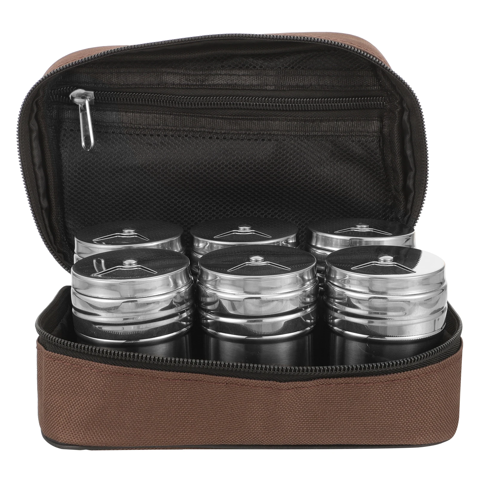 

Stainless Steel Condiment Bottle Set 201 Material Spice Shaker Seasoning Jars Oxford Cloth Bag Perfect Home Kitchen BBQ Outdoor
