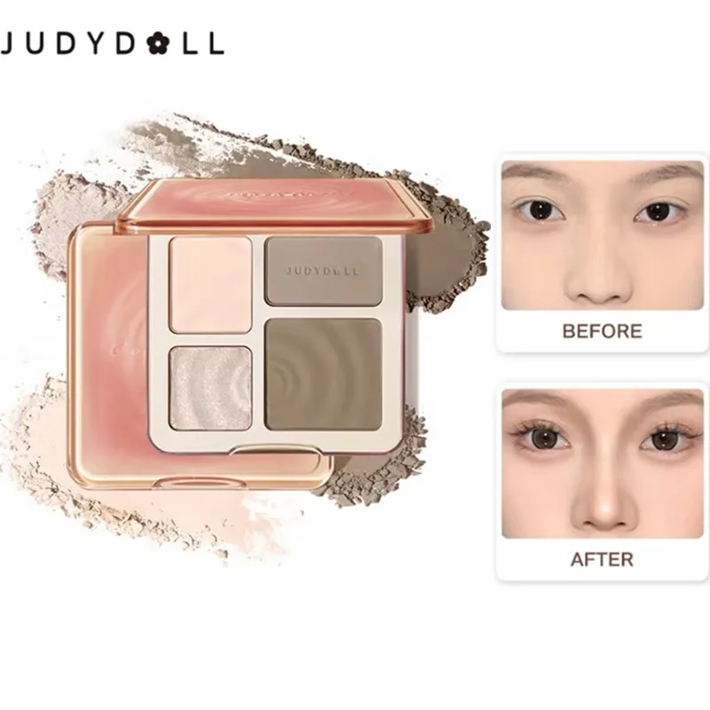 JUDYDOLL Waterdichte Contour Stick & Highlighter Palette Set Veganistische dierproefvrije make-upkit voor jukbeenderen Neus Afslanken