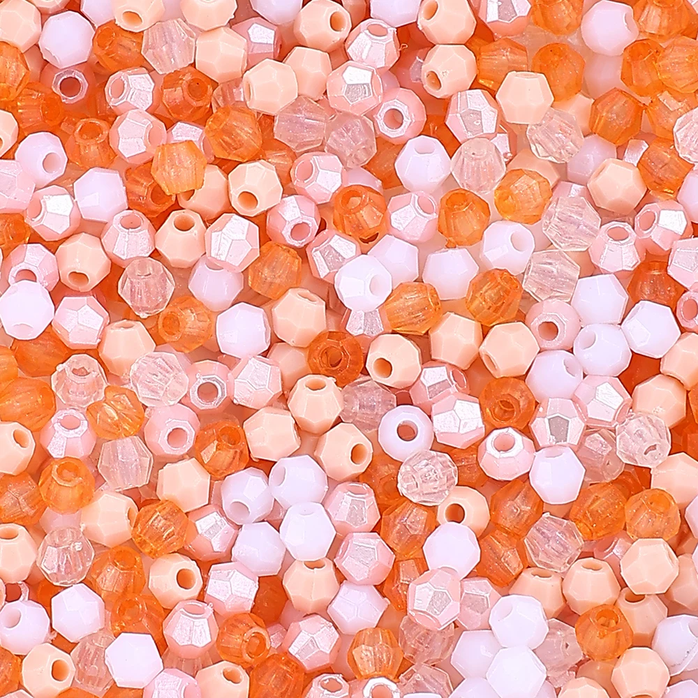 500 Stück 4mm Acrylperlen in verschiedenen Farben, winzige facettierte lose Abstandsperlen für DIY-Armbänder, Halsketten, Schmuckherstellung, Bastelzubehör – Detail 5