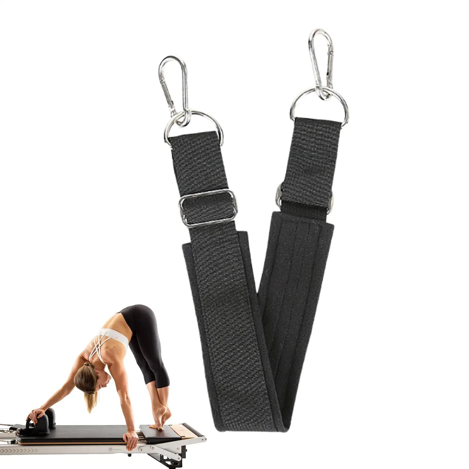 Pilates Strap Adjustable Padded Double-Loop Heavy-Duty Exercise Pilates Reformer Leg Strap For Home Gym Studio Hotel Dormitory