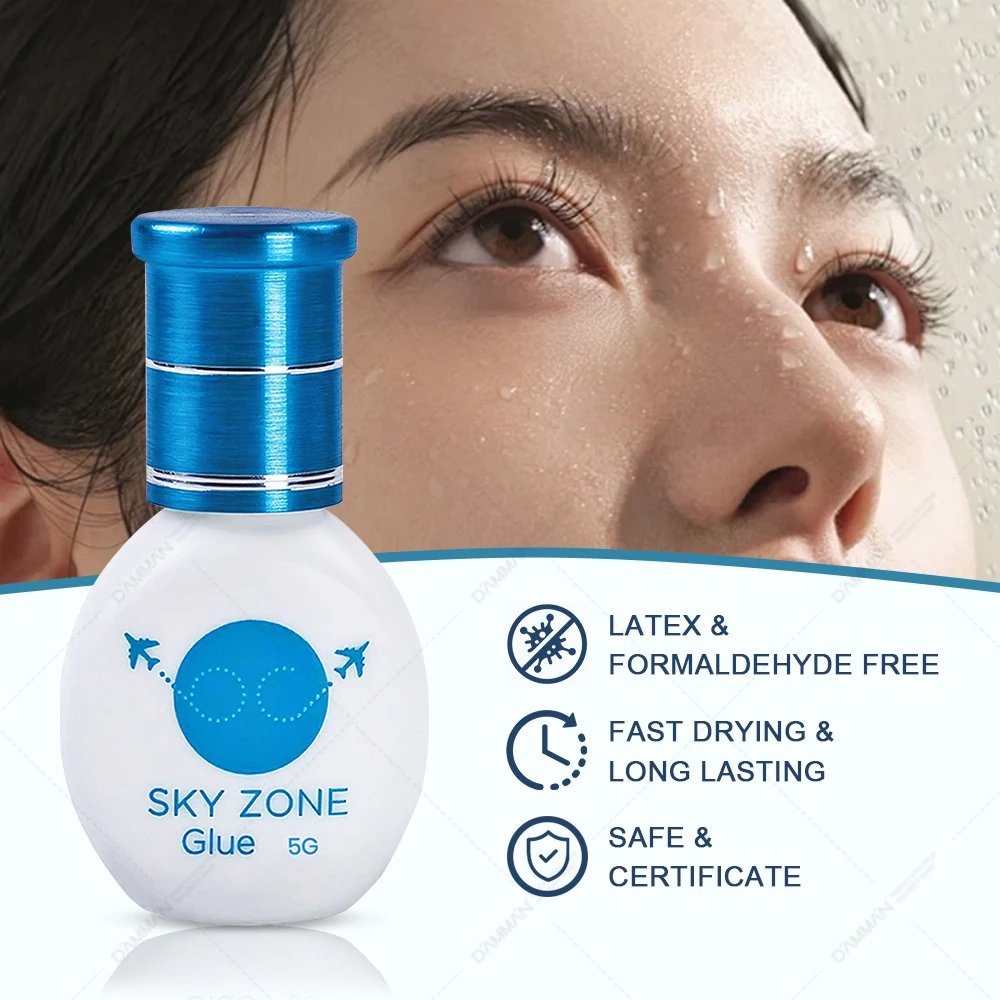 

5Ml Sky Zone Eyelash Glue Professional Lashes Adhesive 1-2s Quickly Drying Korea Original Glue For Lash Extension Makeup Tools