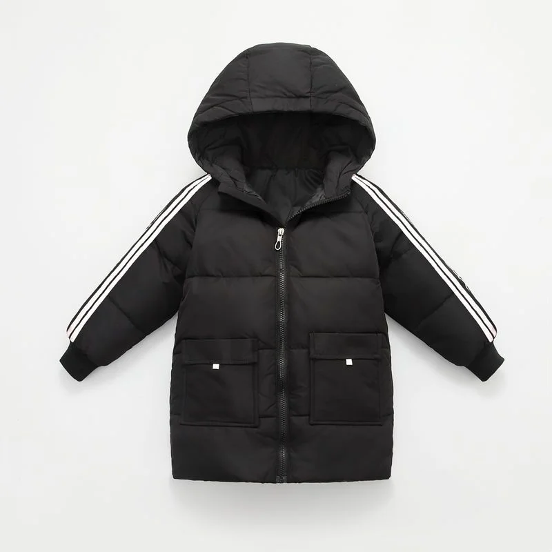 

Girls Down Coat Overcoat Jacket Windbreak Outerwear 2024 Stripe Winter Autumn Sport Warm Christmas Gift Children's Clothing