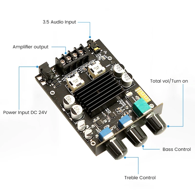 Bluetoothデジタルサウンドアンプ,hifi tpa3116,オーディオボード,100wx2,クラスd,ステレオ,パワーアンプ,耐久性,2.0