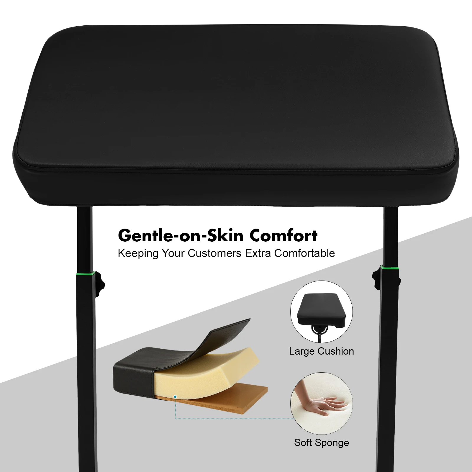 Support de repose-bras réglable pour salon, hauteur 27,2-40,2 pouces, 180 °   Coussin rotatif, capacité de 66 lb, pour salon de coiffure