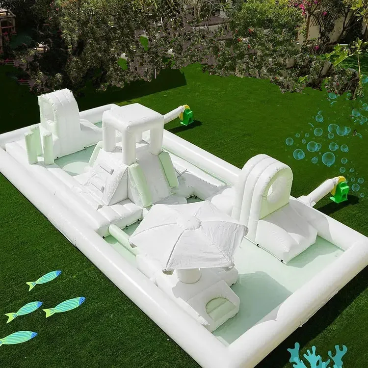 

Inflatable trampoline European inflatable castle outdoor white wedding trampoline air mold manufacturer outdoor
