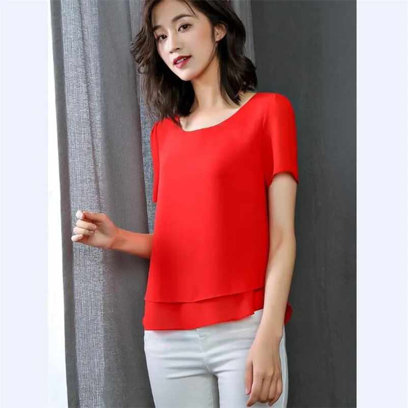 New Ruffles Women Summer Chiffon Blouses&shirts 2024 Fashion office lady Elegant Blouse Tops womens tops