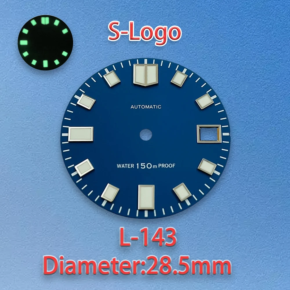 S Logo Matte Dial Fit 28.5Mm NH35/NH36/4R/7S Gerakan Jepang Menyelam Jam Tangan Berkualitas Tinggi Aksesori Modifikasi Hijau Bercahaya