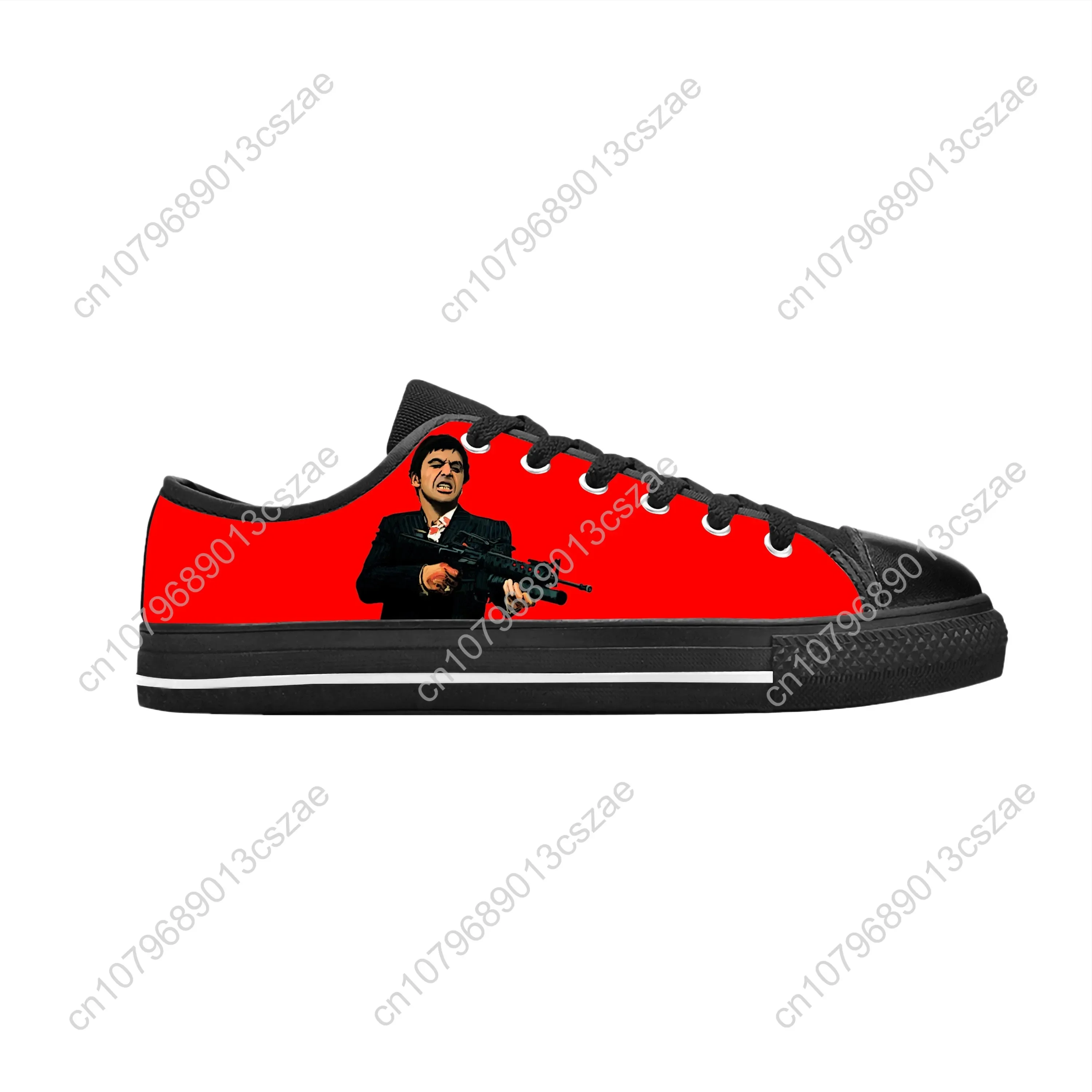 Movie Scarface Tony Montana Al Pacino Cool Fashion Casual Cloth Shoes Low Top Comfortable Breathable 3D Print Men Women Sneakers