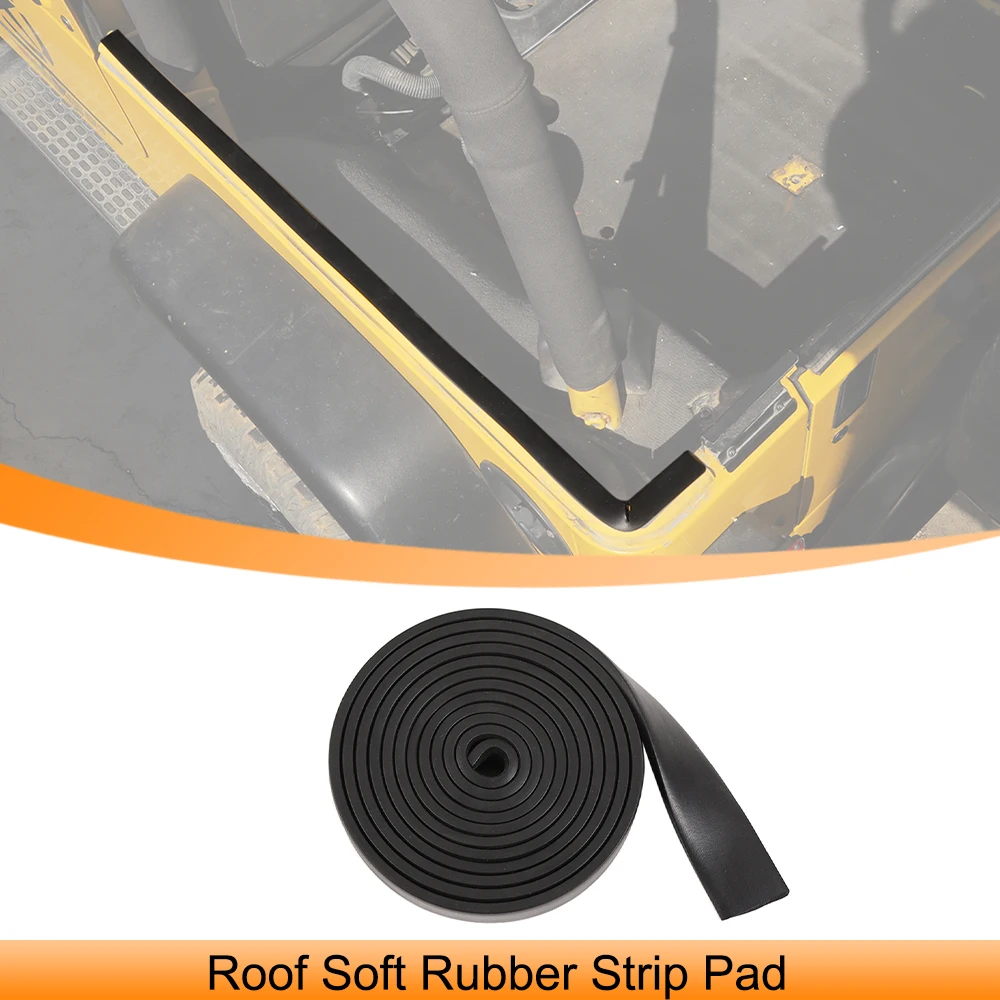 

Car Roof Soft Rubber Strip Pad Rubber Seal Strip for Jeep Wrangler TJ 1997-2001 2002 2003 2004 2005 2006 Exterior Accessories