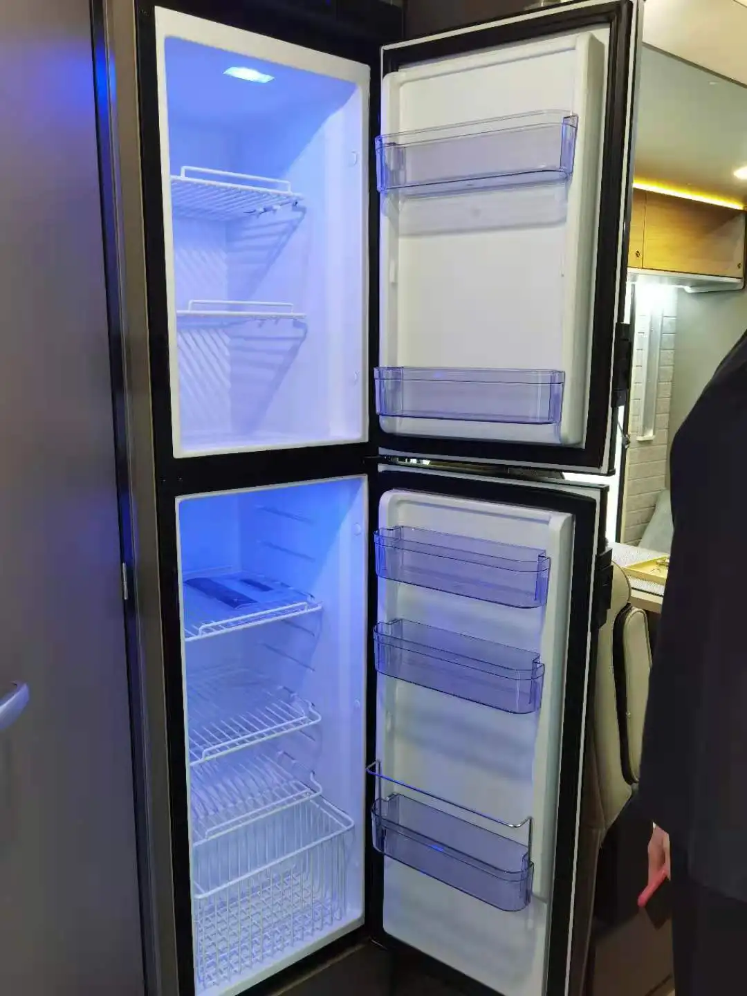 2-Department 12/24V DC Freezer Refrigerator for RV Caravan Yacht Electrical System Fridge