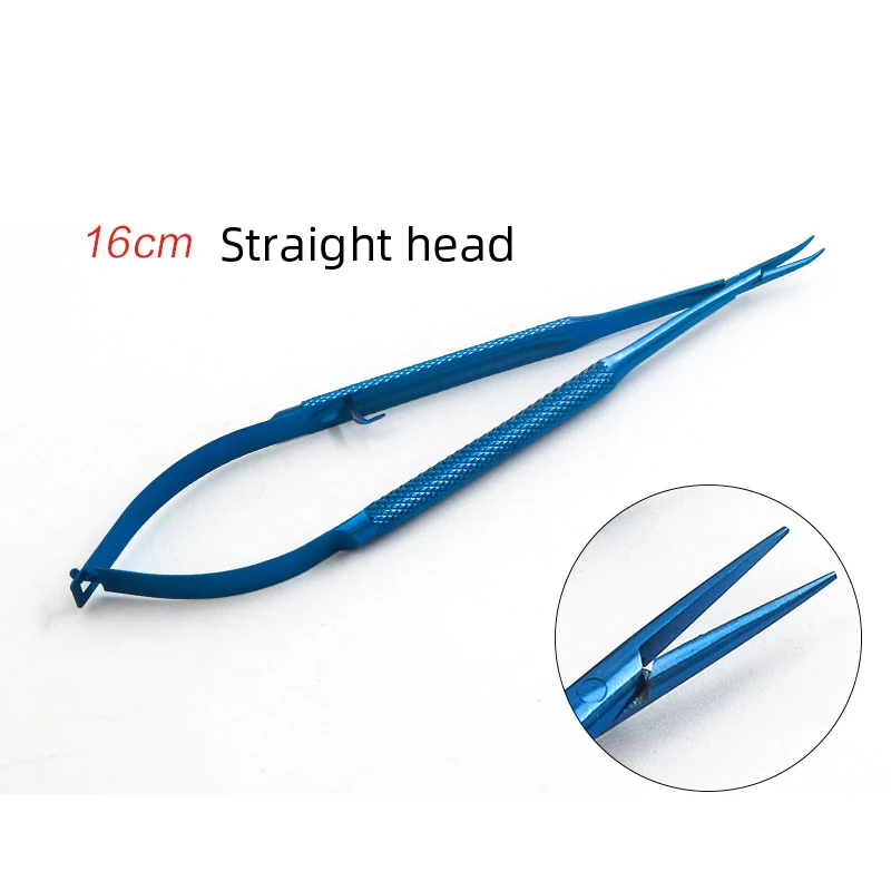 Castroviejo Needle Holders with lock Straight Curved Tip tweezer Clip forceps Titanium eyelid tools