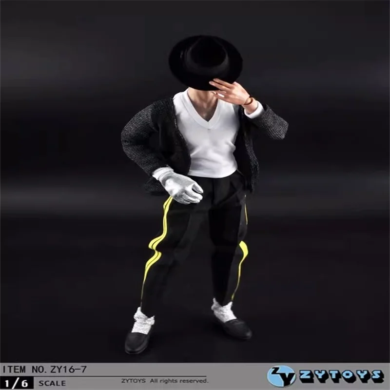 ZYTOYS ZY16-7 1/6 Soldier Michael MJ Black Hip-Hop Clothing Attire Hat Suit Model Fit 12'' Action Figure Body In Stock